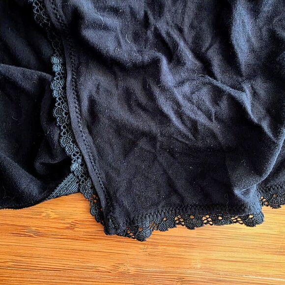 Savage X Fenty Maxi Slip Boho Peek Behind the Lace Black Gown Maxi Sz M NWOT - Picture 4 of 8